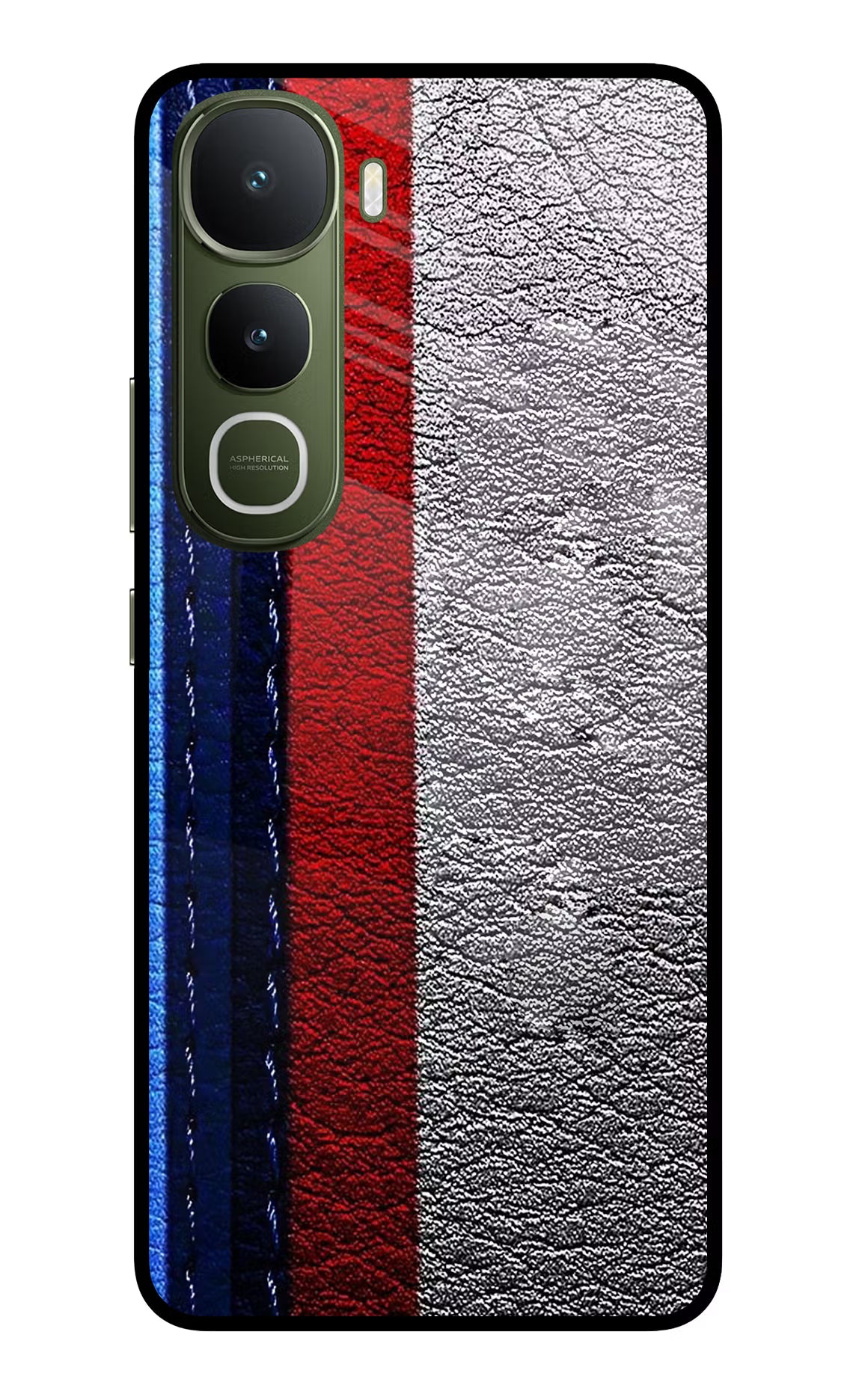BMW Stripes Vivo Y400 5G Glass Case Back Cover by Casekaro