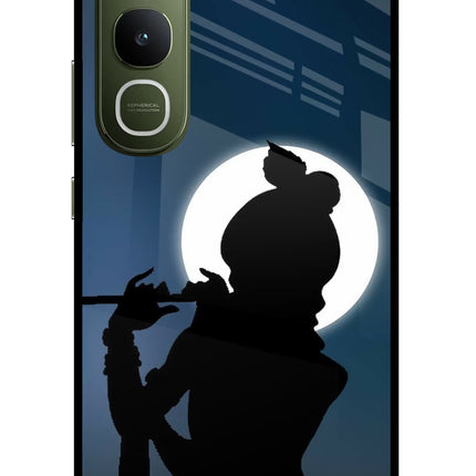 Shri Krishna Silhouette Vivo Y400 5G Glass Case Back Cover by Casekaro