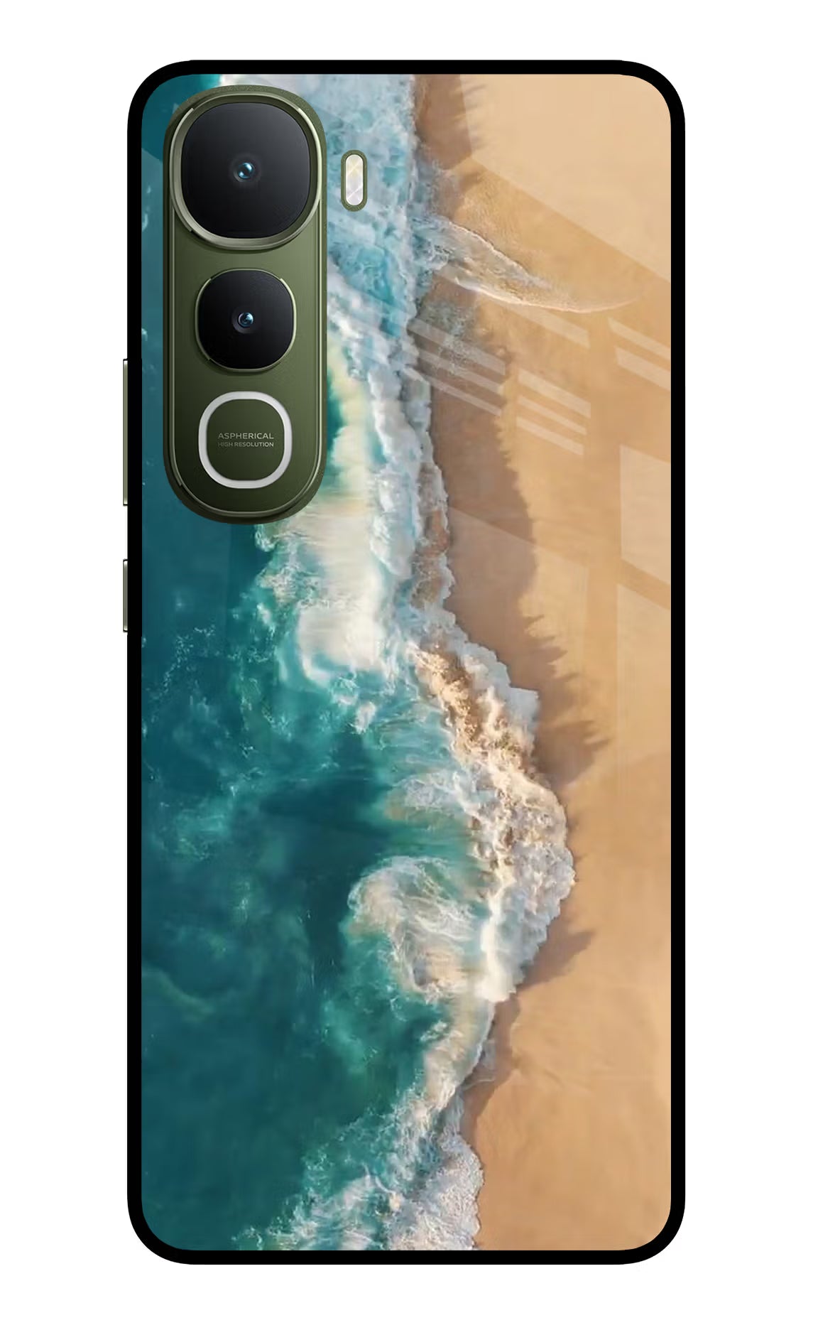 Ocean Beach Vivo Y400 5G Glass Case Back Cover by Casekaro