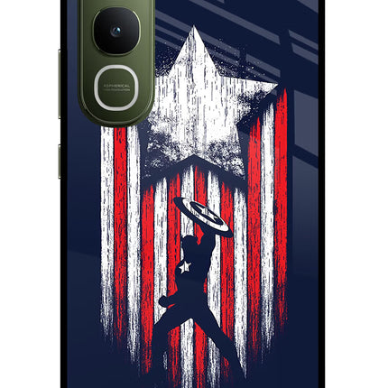 Captain America Marvel Art Vivo Y400 5G Glass Case