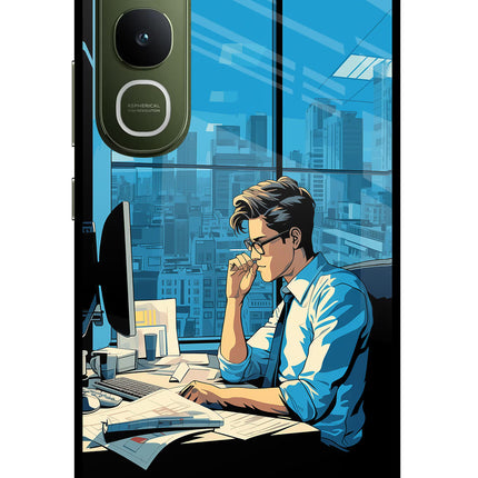 Focused Hustler (AI Generated) Vivo Y400 5G Glass Case