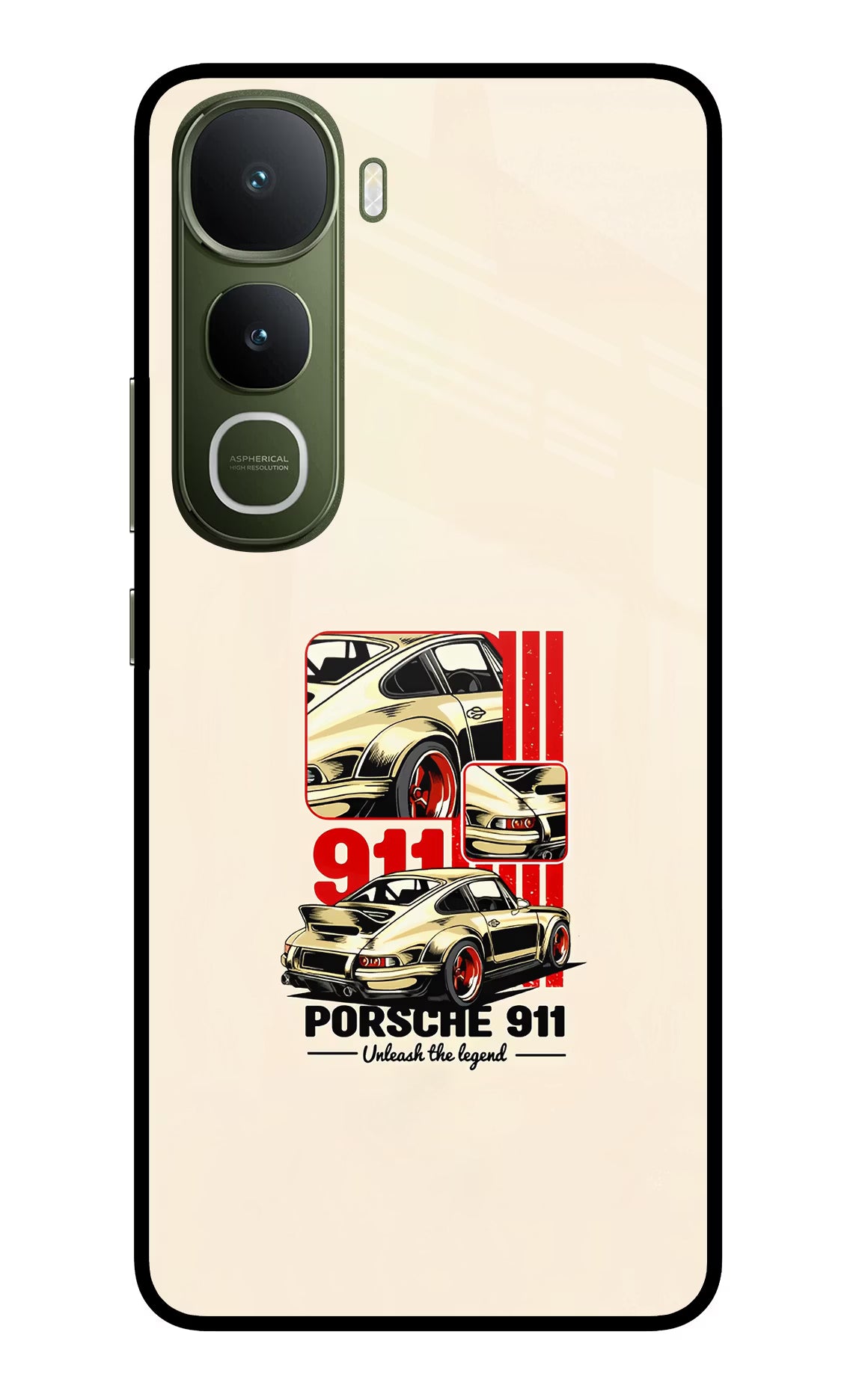 Classic Porsche 911 Vivo Y400 5G Glass Case Back Cover by Casekaro