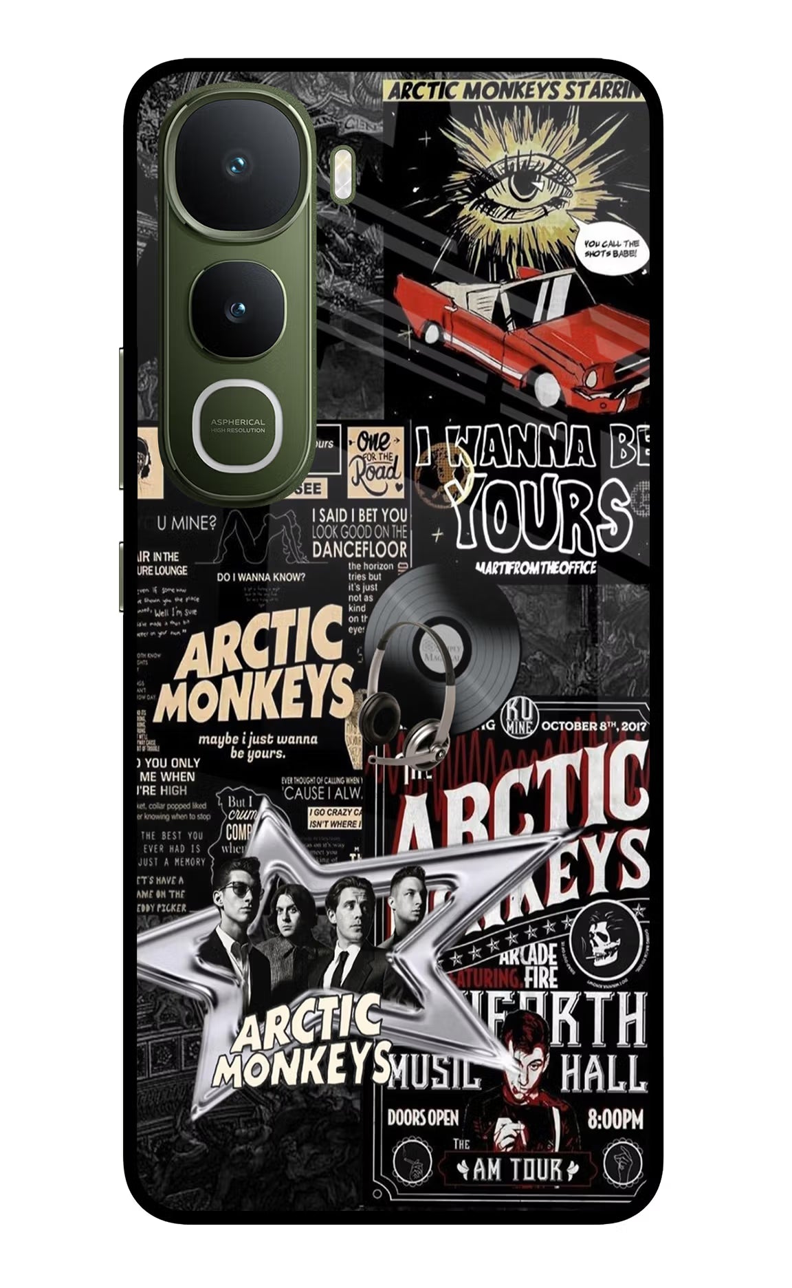Arctic Monkeys Vivo Y400 5G Glass Case Back Cover by Casekaro