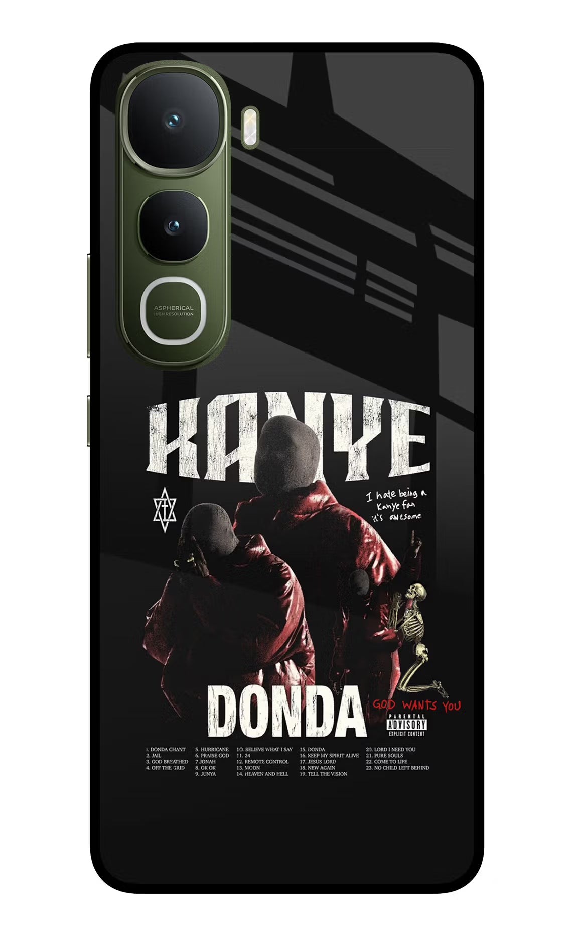 Donda Kanye West Vivo Y400 5G Glass Case Back Cover by Casekaro