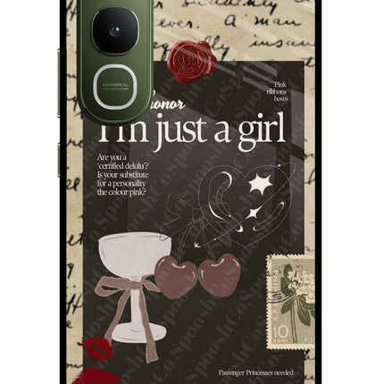 I am just a girl Vivo Y400 5G Glass Case