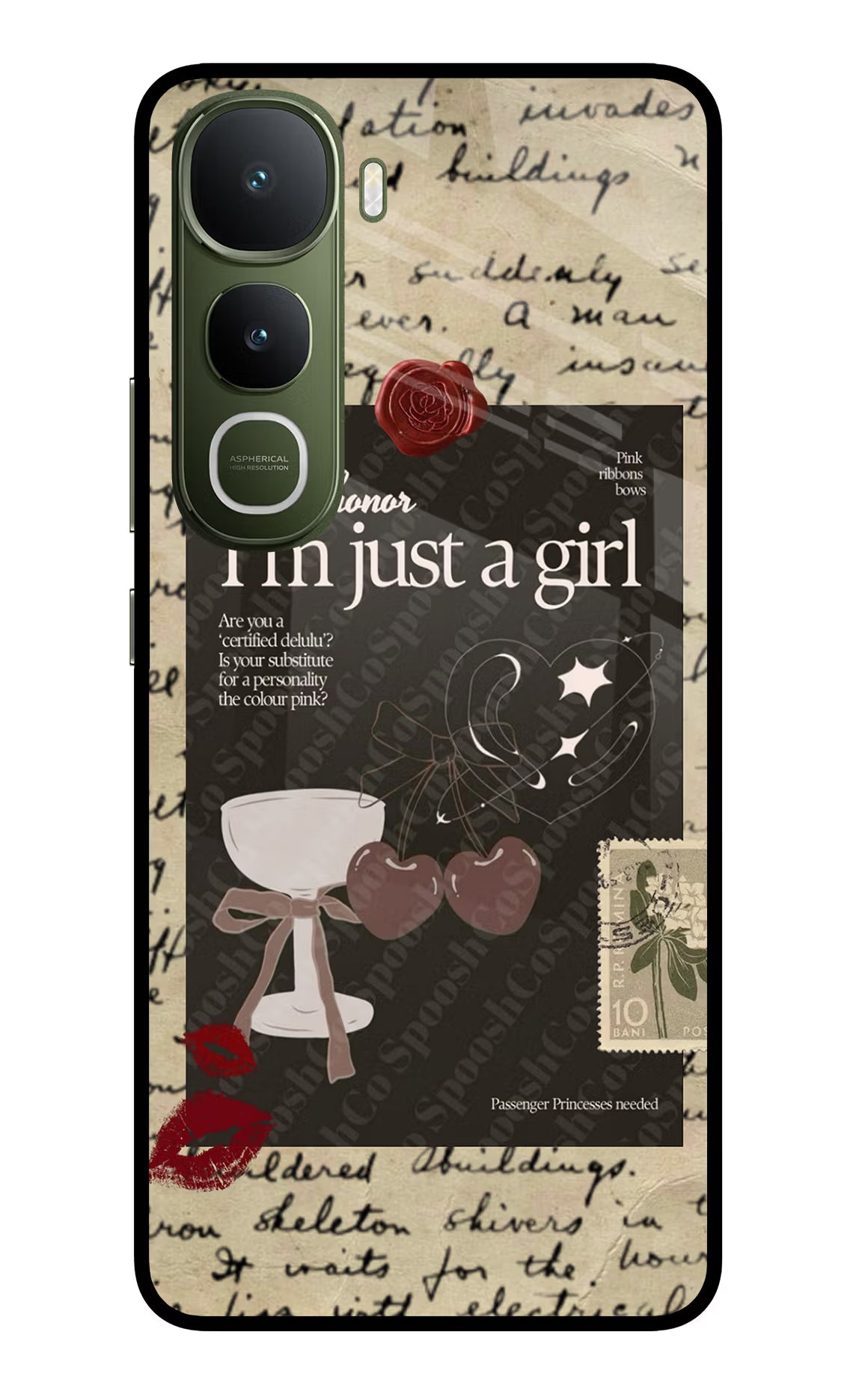 I am just a girl Vivo Y400 5G Glass Case Back Cover by Casekaro