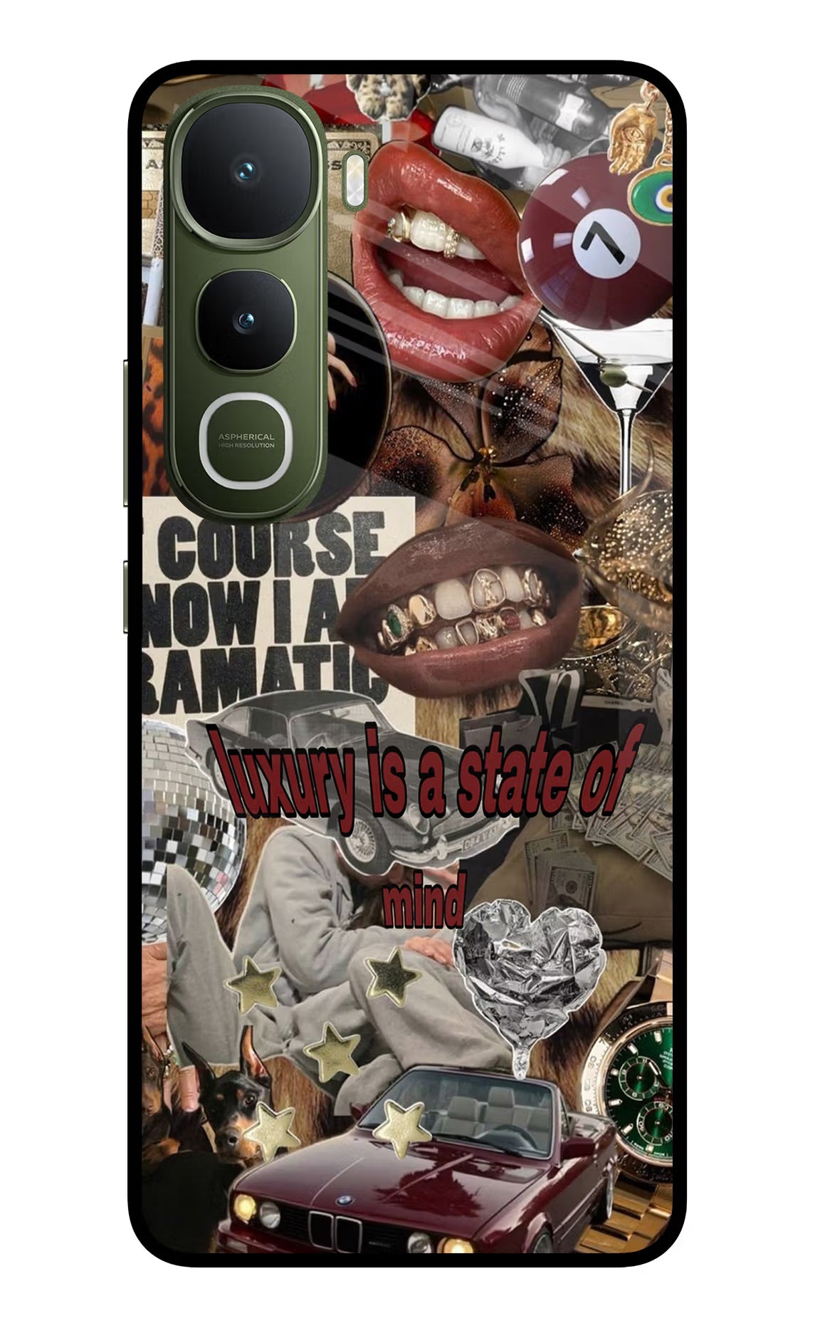 Luxury Vivo Y400 5G Glass Case Back Cover by Casekaro