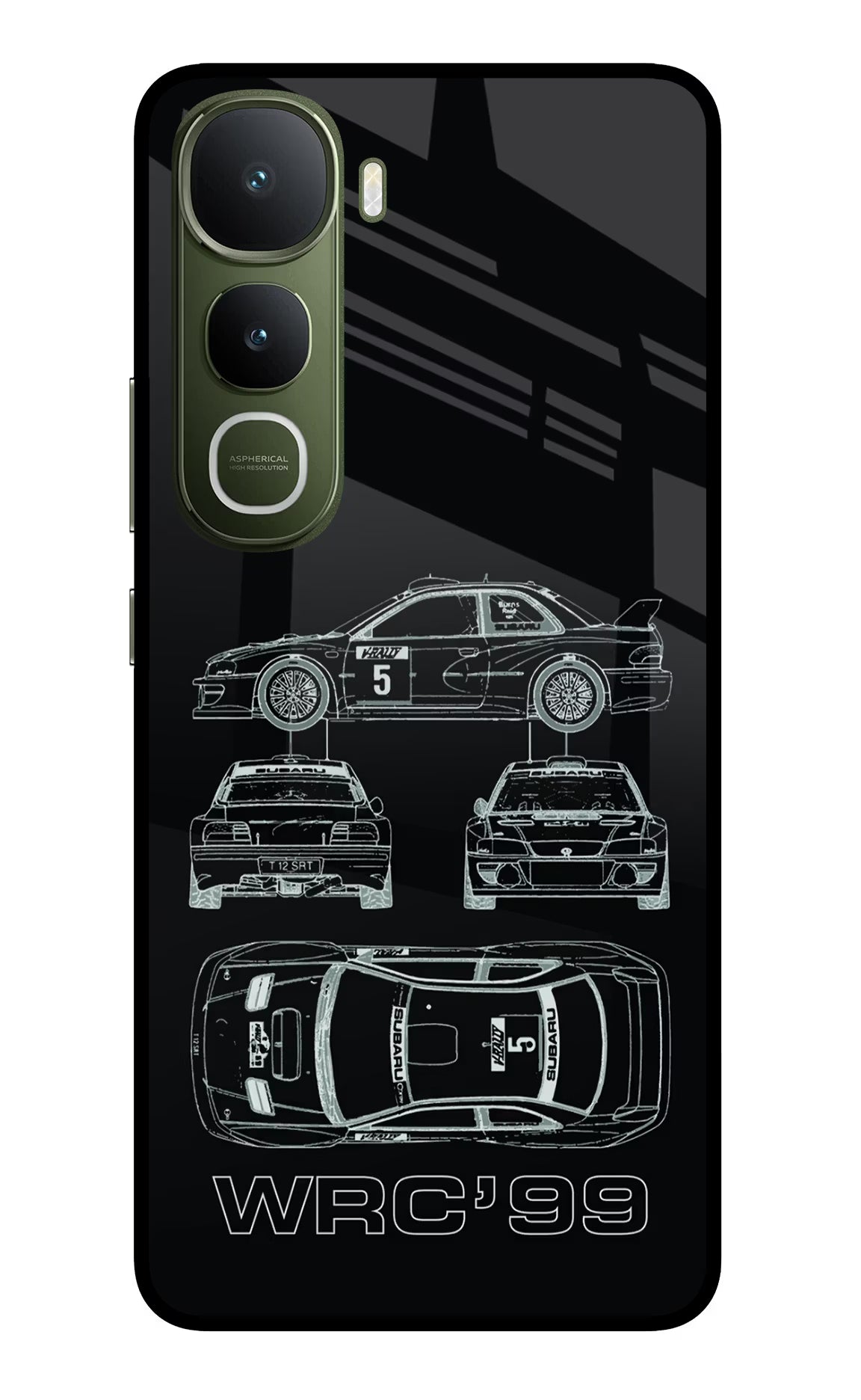 WRC'99 Vivo Y400 5G Glass Case Back Cover by Casekaro