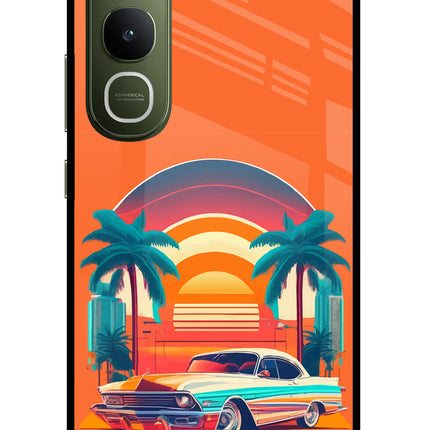 Palm Drive 80s Vivo Y400 5G Glass Case