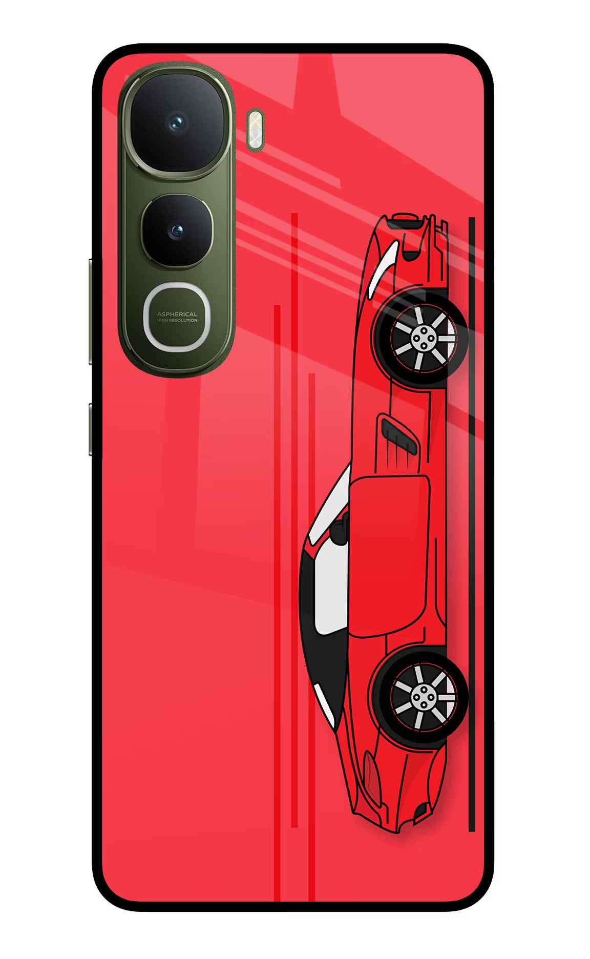 Red Velocity Vivo Y400 5G Glass Case Back Cover by Casekaro