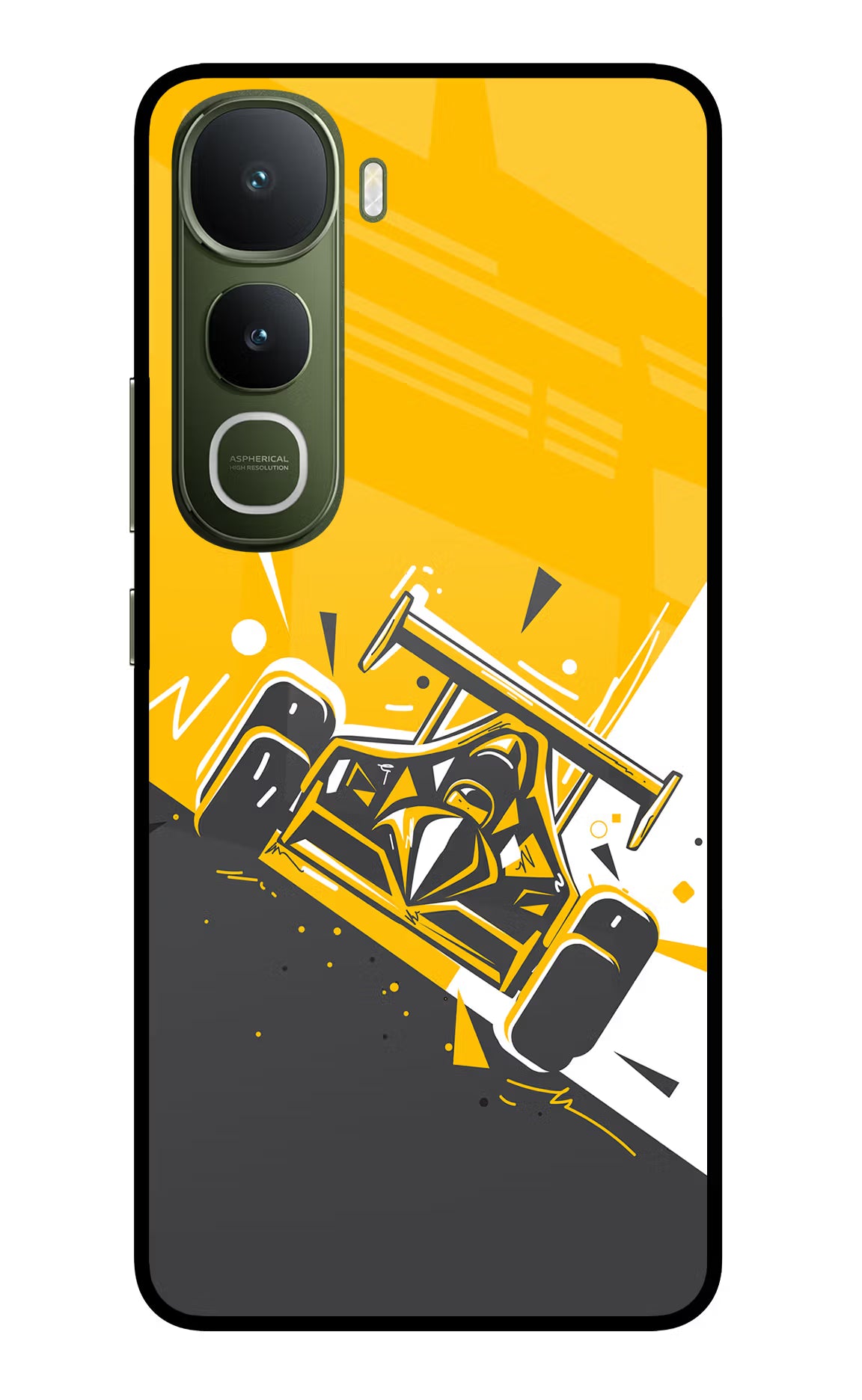 Track King Vivo Y400 5G Glass Case Back Cover by Casekaro