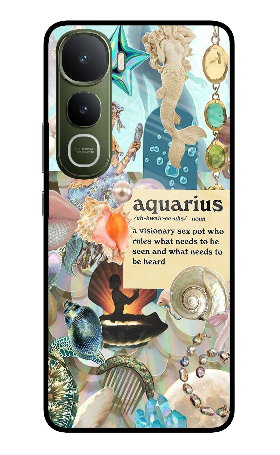 Aquarius Zodiac Vivo Y400 5G Glass Case Back Cover by Casekaro
