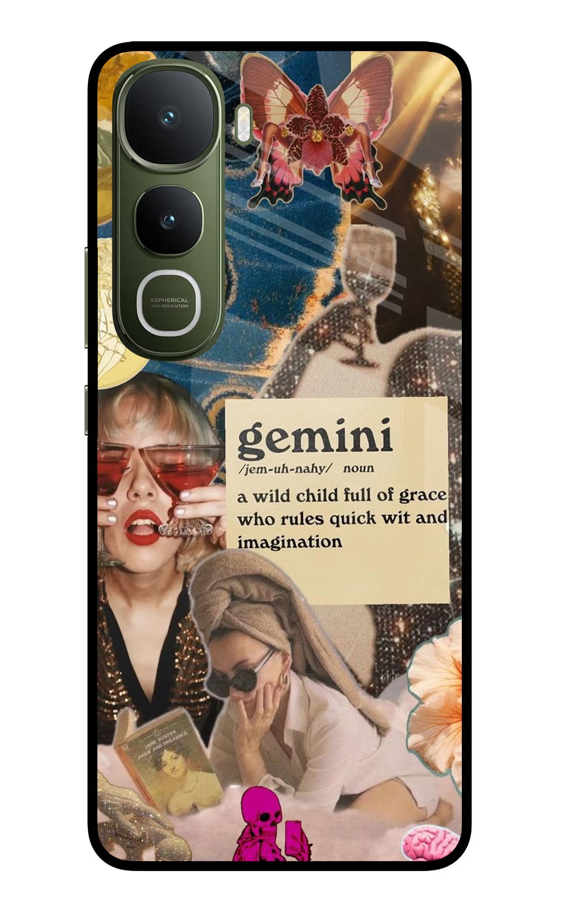 Gemini Zodiac Vivo Y400 5G Glass Case Back Cover by Casekaro