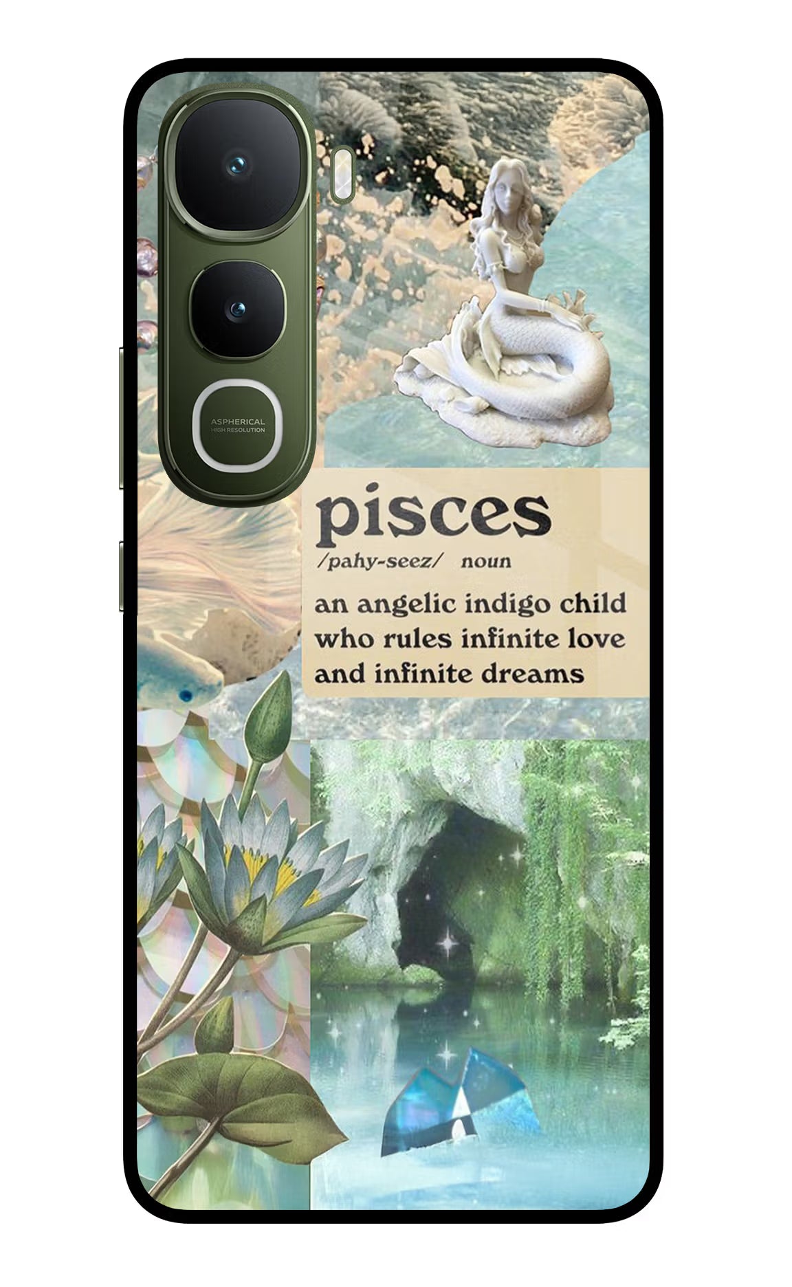 Pisces Zodiac Vivo Y400 5G Glass Case Back Cover by Casekaro