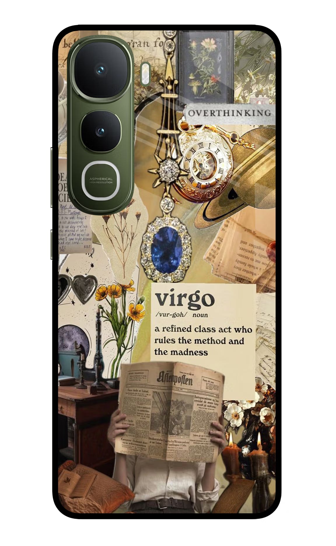 Virgo Zodiac Vivo Y400 5G Glass Case Back Cover by Casekaro