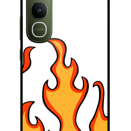 Fired Up – White Vivo Y400 5G Glass Case