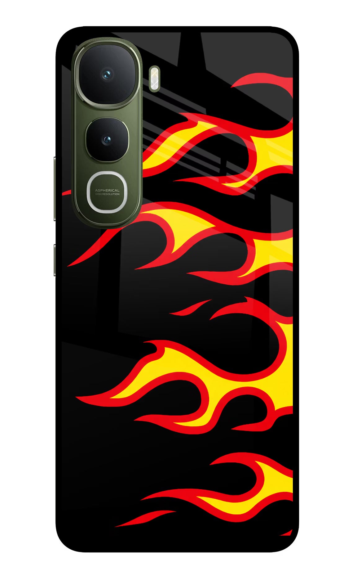 Side Sweep Flames Vivo Y400 5G Glass Case