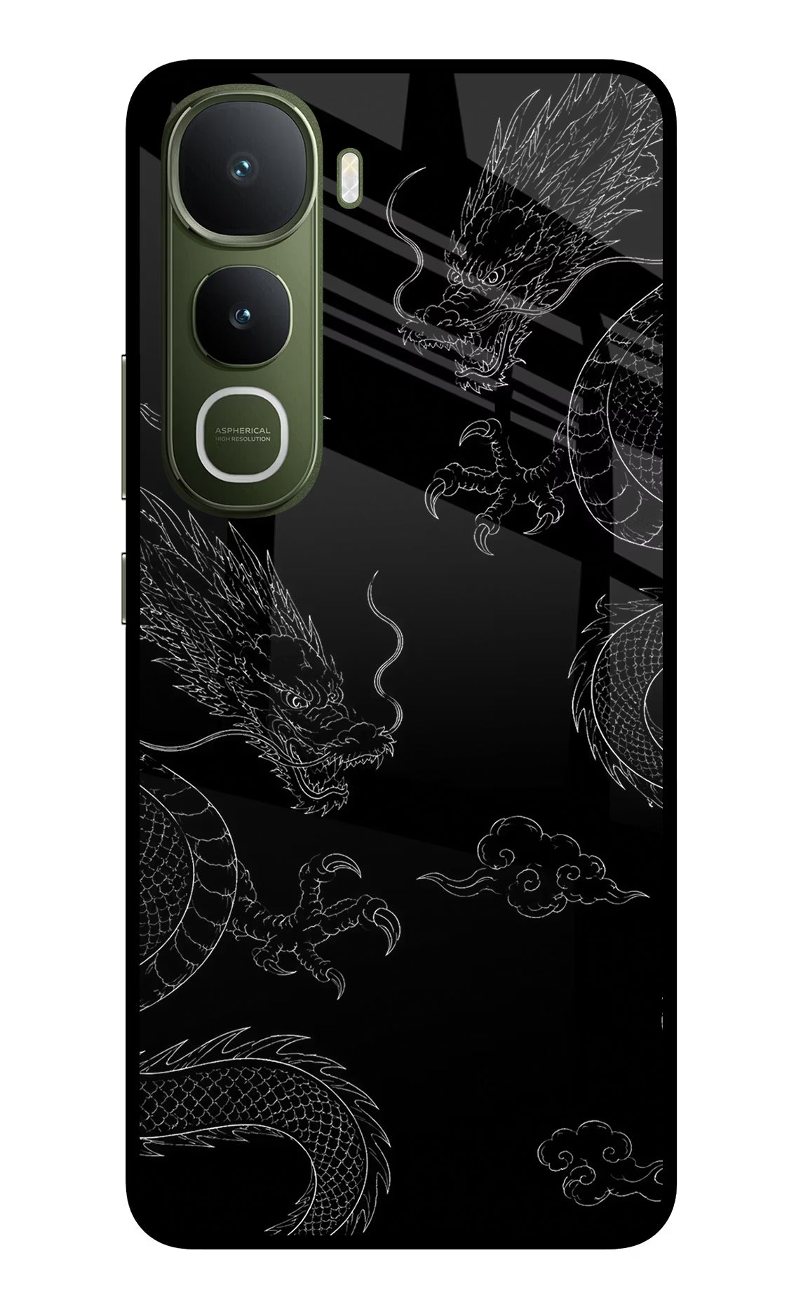 Twin Dragons Vivo Y400 5G Glass Case Back Cover by Casekaro