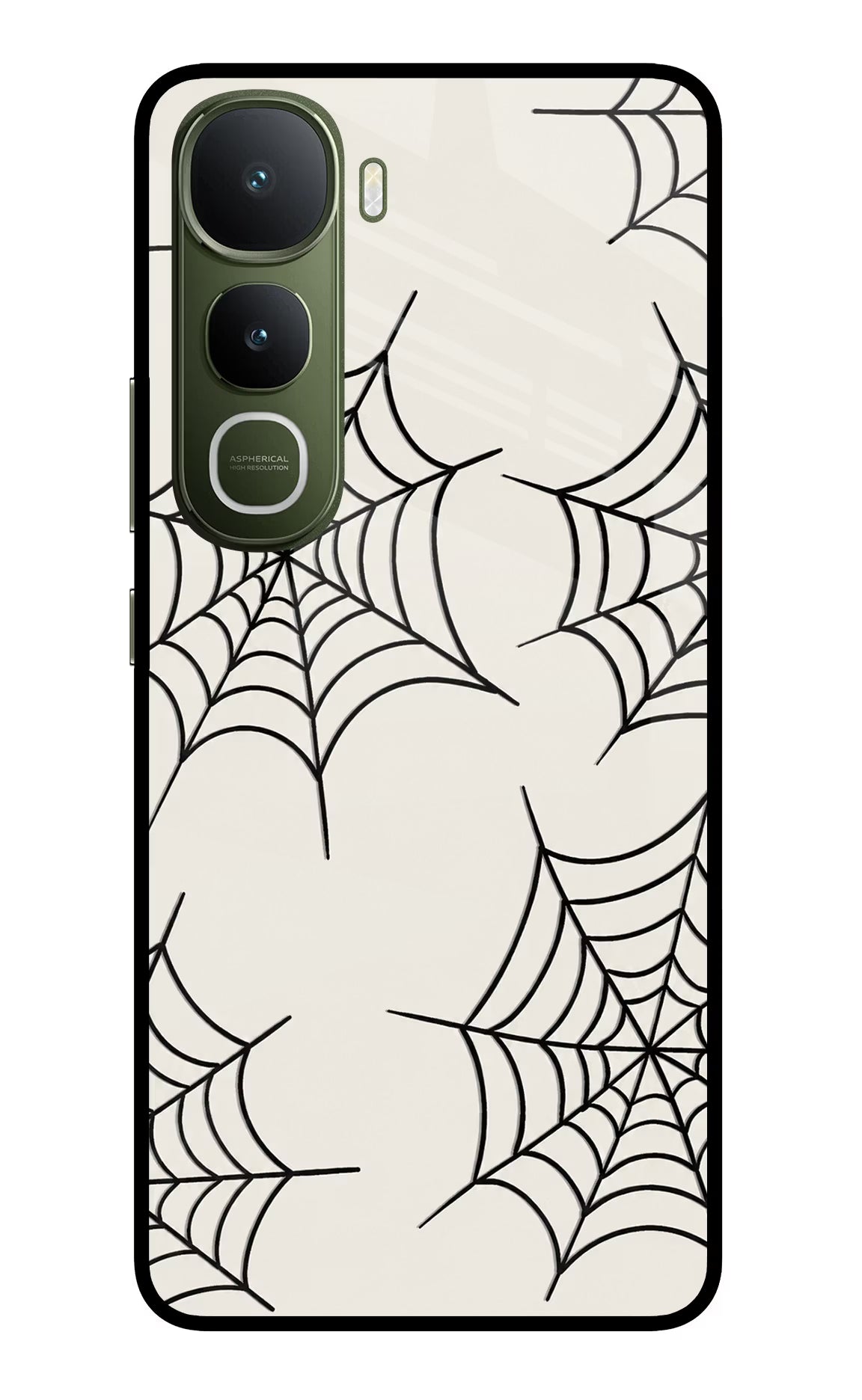 Spider Web Vivo Y400 5G Glass Case Back Cover by Casekaro