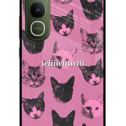 Pink Cats Vivo Y400 5G Glass Case
