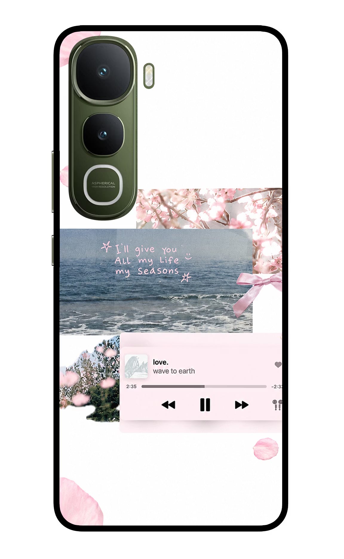 Wave to earth Vivo Y400 5G Glass Case Back Cover by Casekaro