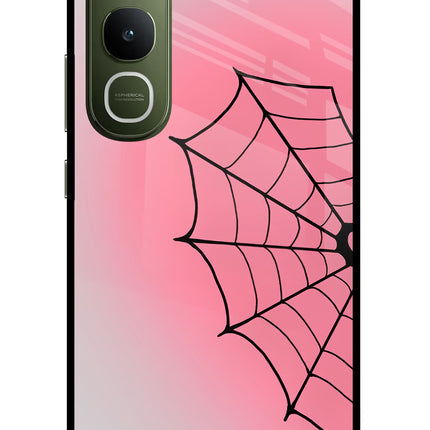 Pink Web Vivo Y400 5G Glass Case