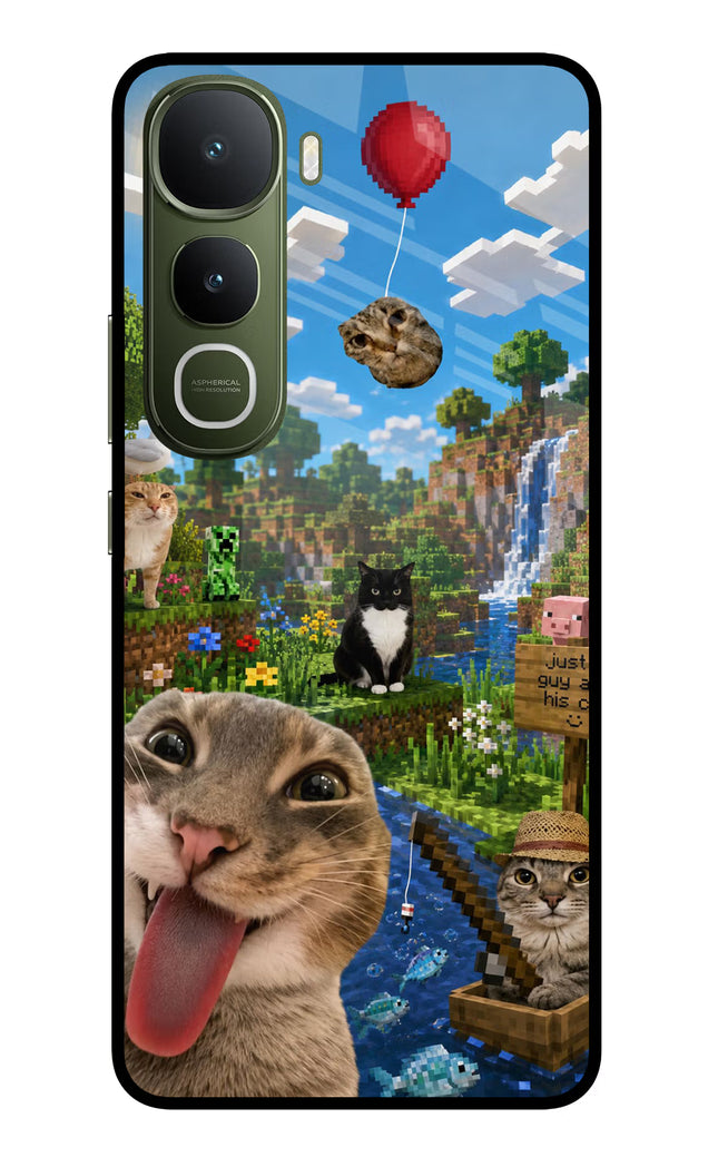 Minecraft Cat Chaos Vivo Y400 5G Glass Case