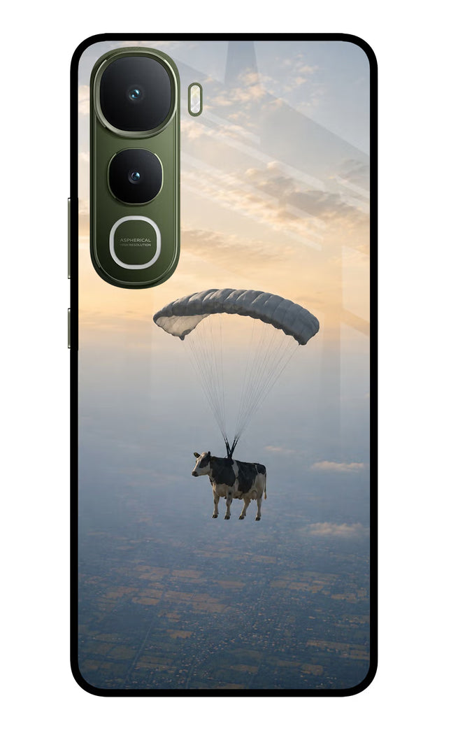 Skydiving Cow Vivo Y400 5G Glass Case