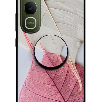 White Pink Leaf Vivo Y400 5G Pop Case by Casekaro