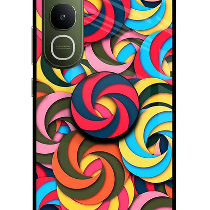 Spiral Pattern Vivo Y400 5G Pop Case by Casekaro