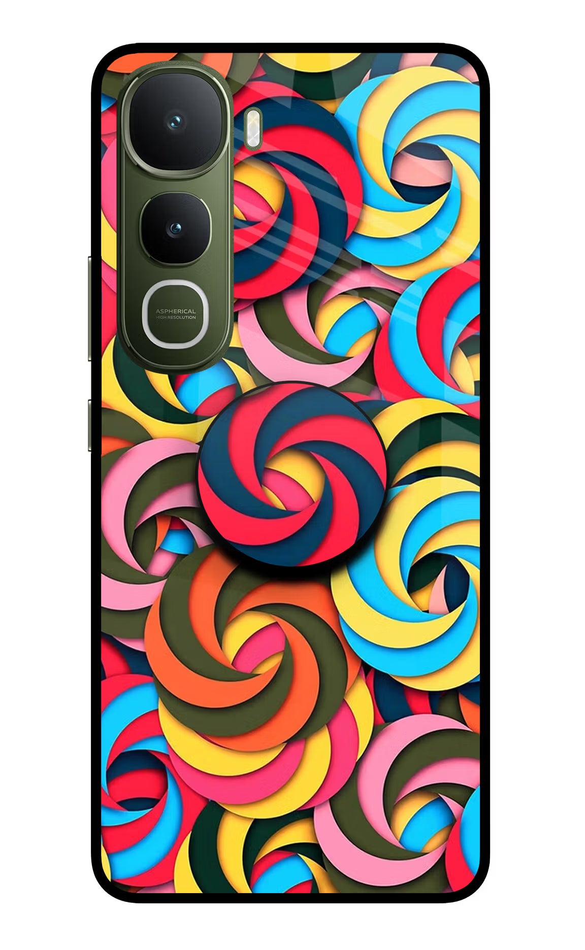Spiral Pattern Vivo Y400 5G Pop Case by Casekaro
