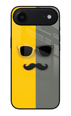 Sunglasses with Mustache iPhone Air Glass Case Back Cover by Casekaro