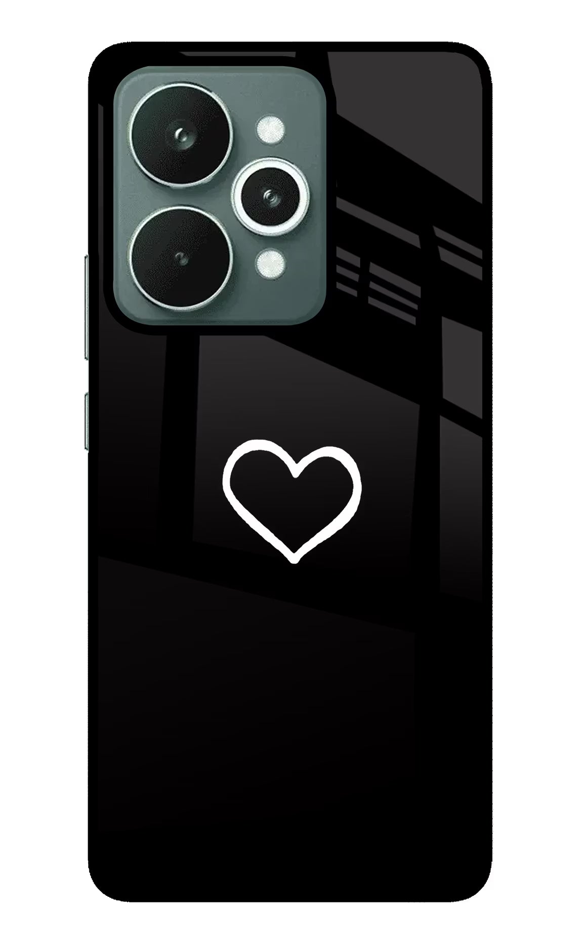 Heart Realme 15 Glass Case Back Cover by Casekaro