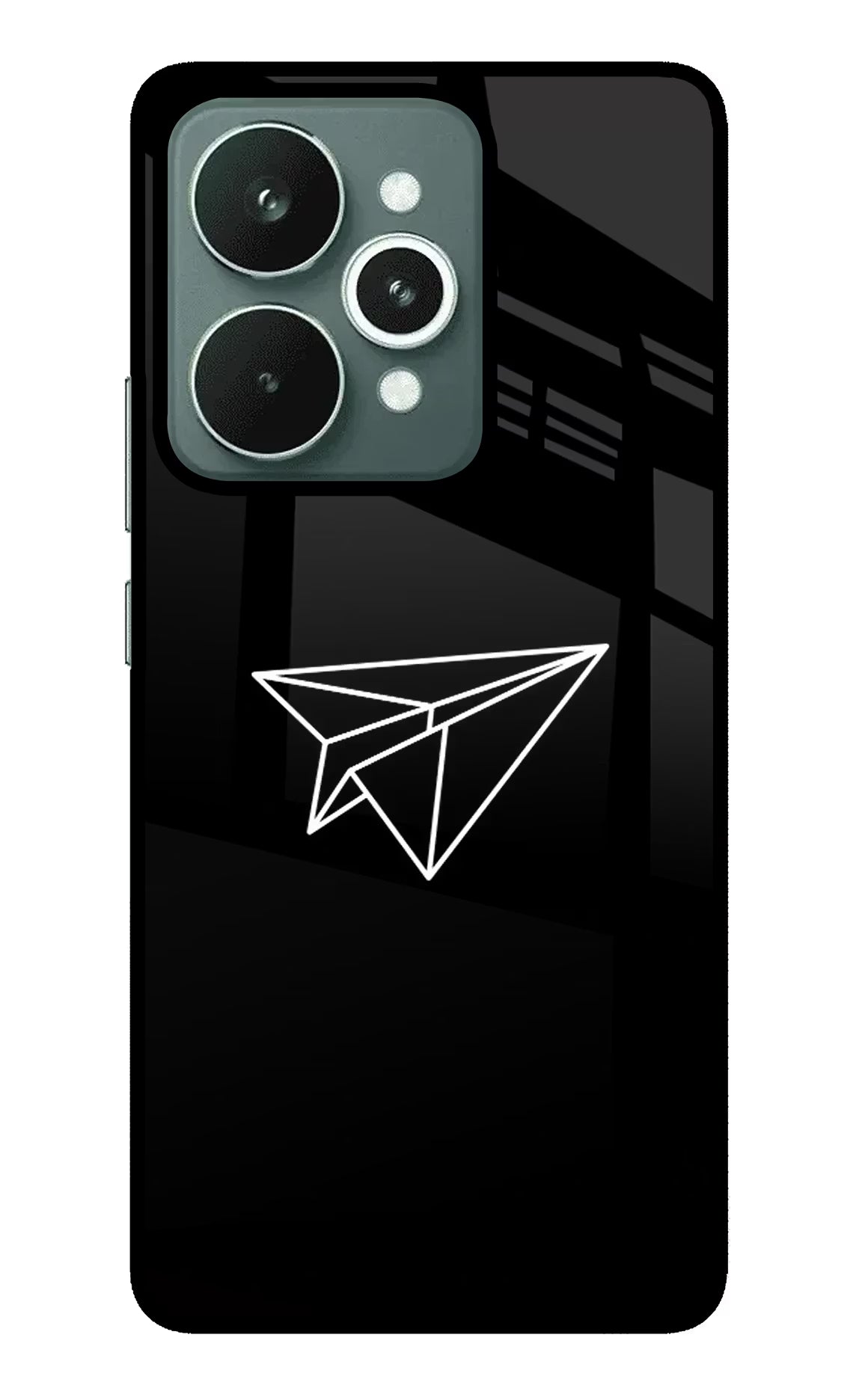 Paper Plane White Realme 15 Glass Case