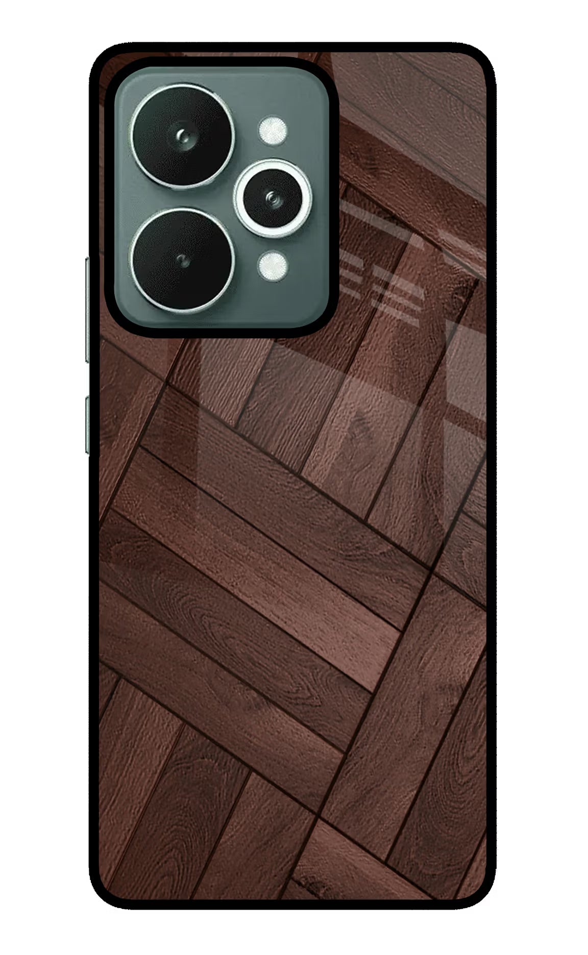 Wooden Texture Design Realme 15 Glass Case