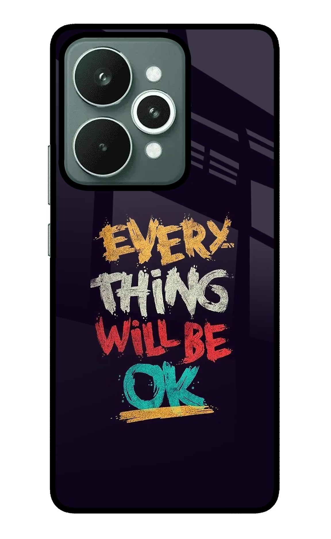 Everything Will Be Ok Realme 15 Glass Case Back Cover by Casekaro
