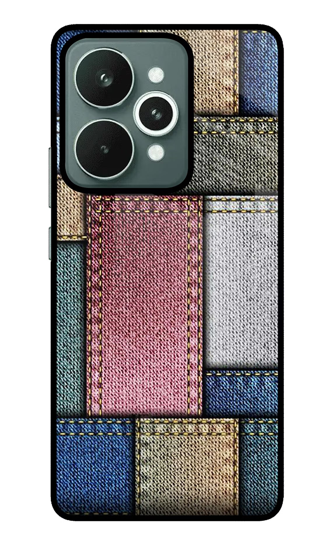 Multicolor Jeans Realme 15 Glass Case Back Cover by Casekaro
