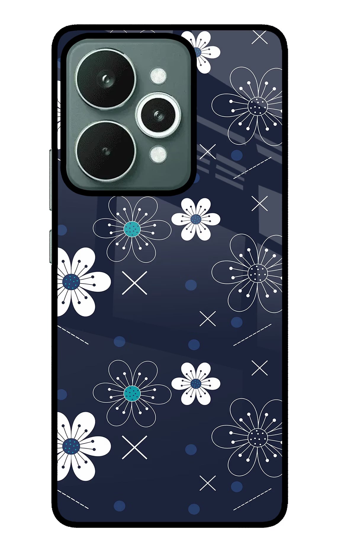 Flowers Realme 15 Glass Case Back Cover by Casekaro