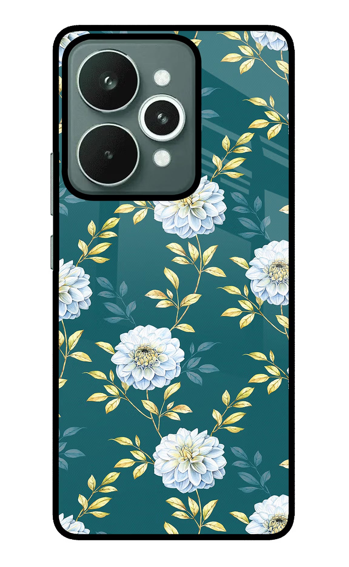 Flowers Realme 15 Glass Case Back Cover by Casekaro