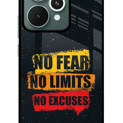No Fear No Limits No Excuse Realme 15 Glass Case