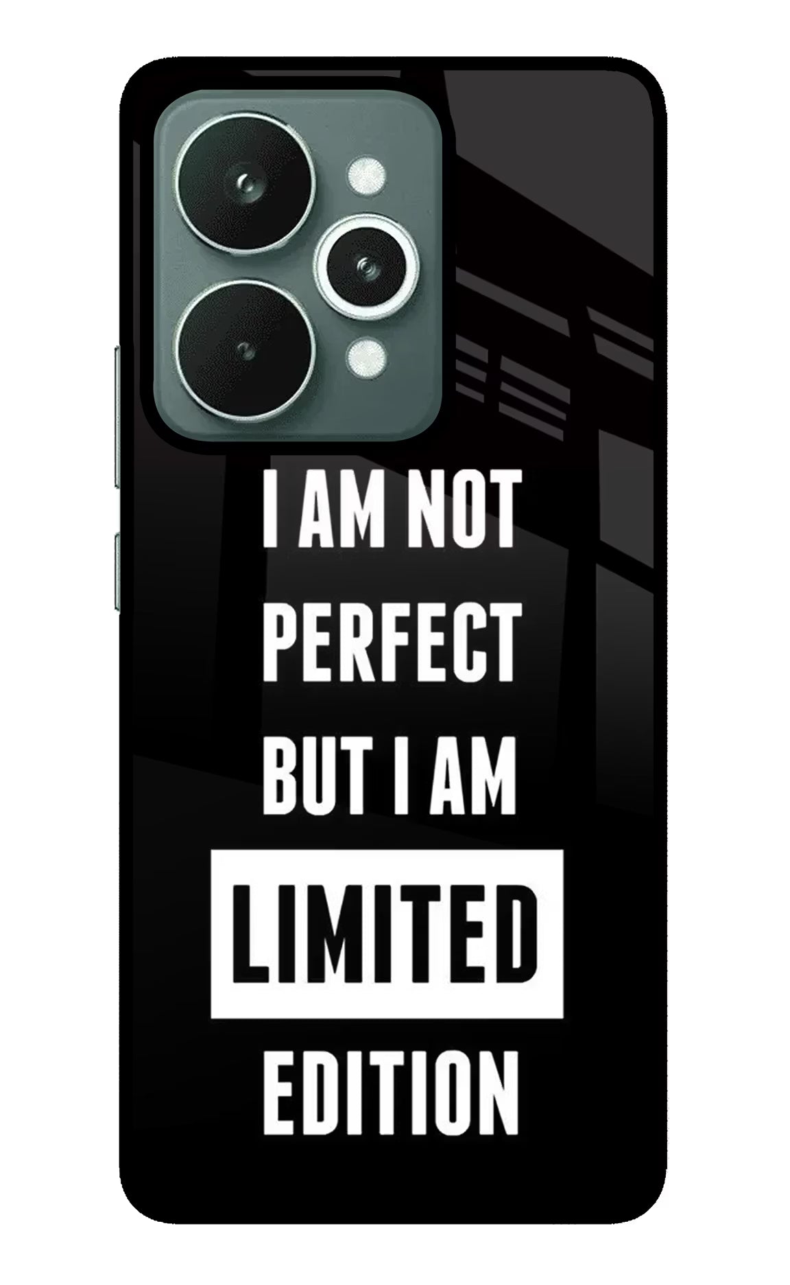 I Am Not Perfect But I Am Limited Edition Realme 15 Glass Case Back Cover by Casekaro
