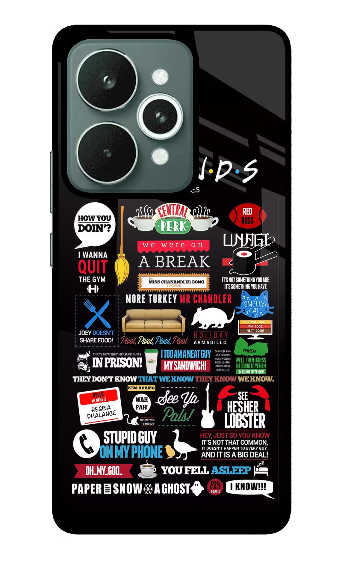 FRIENDS Realme 15 Glass Case Back Cover by Casekaro
