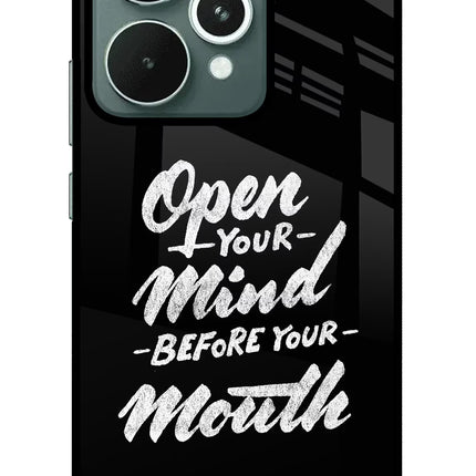Open Your Mind Before Your Mouth Realme 15 Glass Case