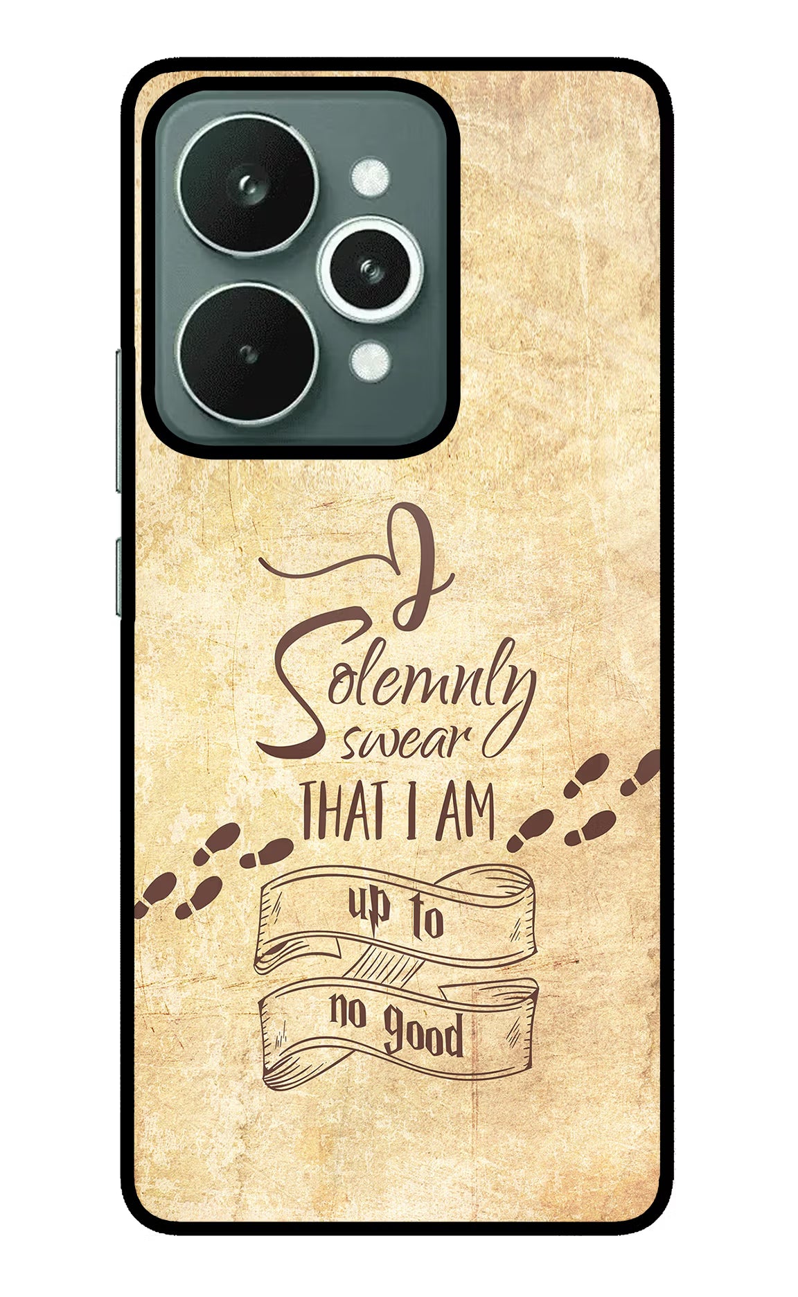 I Solemnly swear that i up to no good Realme 15 Glass Case Back Cover by Casekaro