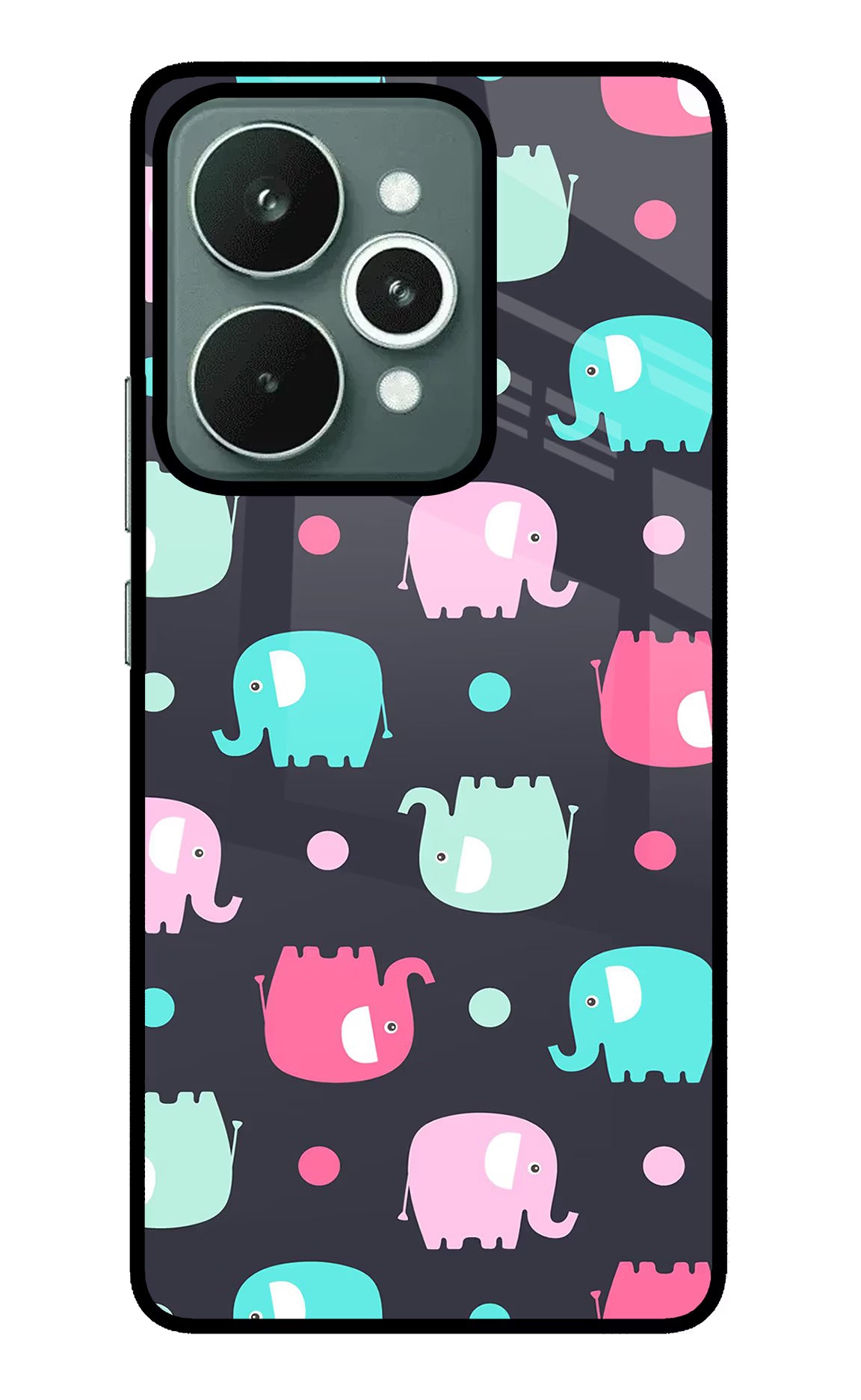Elephants Realme 15 Glass Case Back Cover by Casekaro