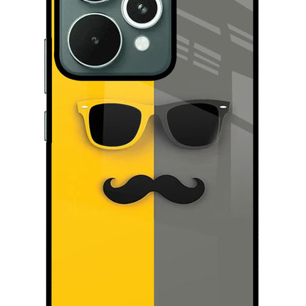 Sunglasses with Mustache Realme 15 Glass Case