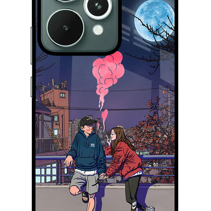 Chilling Couple Realme 15 Glass Case