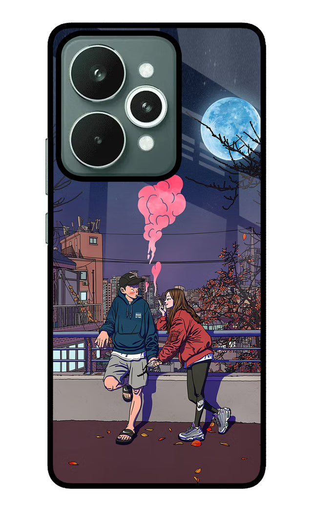 Chilling Couple Realme 15 Glass Case