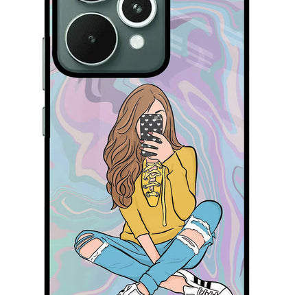 Selfie Girl Realme 15 Glass Case