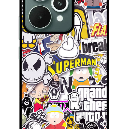 Sticker Bomb Realme 15 Glass Case